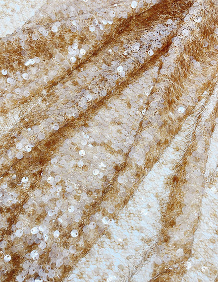 SS190307-SQ16 Lt. Gold Sequin Mesh Fabric