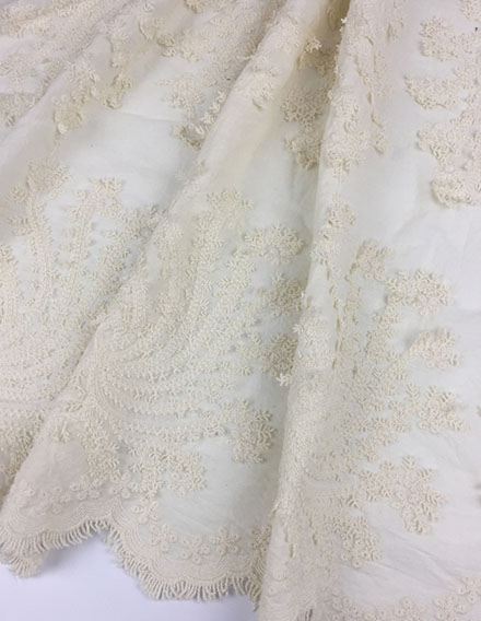 SS140516-EMB20 Ivory White 3D Embroidery Fabric