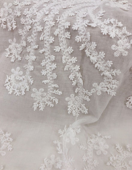 SS140516-EMB20 Ivory White 3D Embroidery Fabric