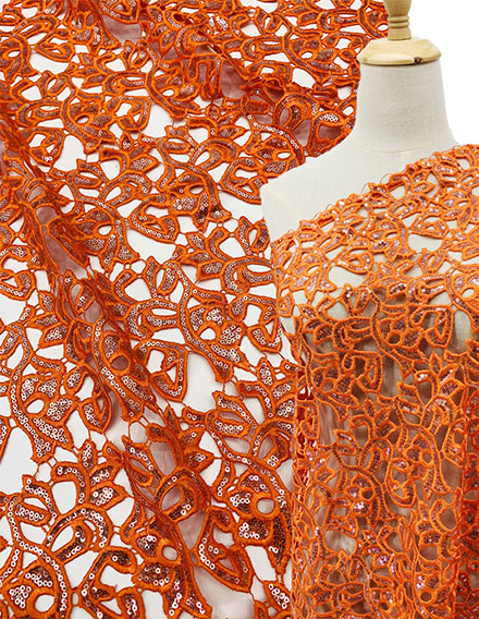 Orange Luxury Sequin Fabric SS150513-SQ01