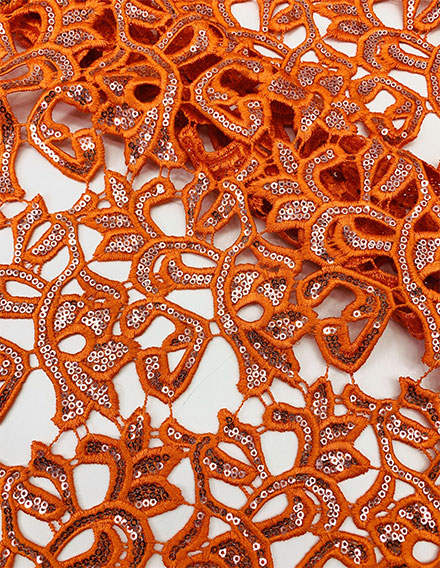 Orange Luxury Sequin Fabric SS150513-SQ01