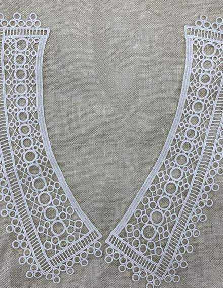 SS160327-COLLAR06 Black & White Geometric Embroidered Collar