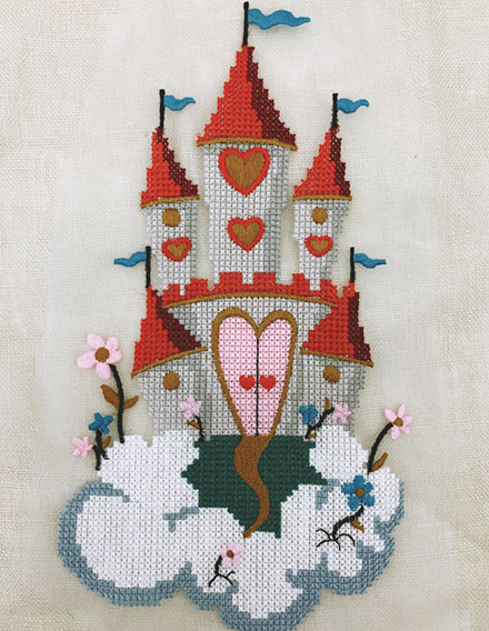 SS160910-EMB08 Lovely Fairy Tale Castle Embroidered Appliques