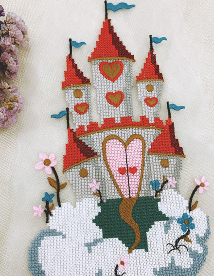 SS160910-EMB08 Lovely Fairy Tale Castle Embroidered Appliques