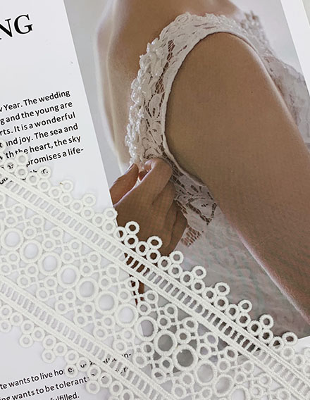 SS200328-LACE21 Ivory White Embroidered Ladder Lace Trim