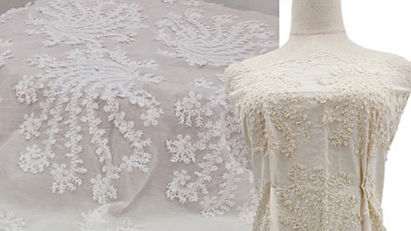 3D embroidery flower lace fabric