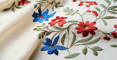 embroidered linen dress fabric
