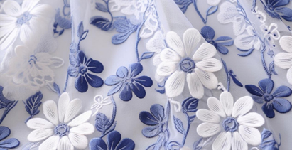 eyelet floral embroidery fabric