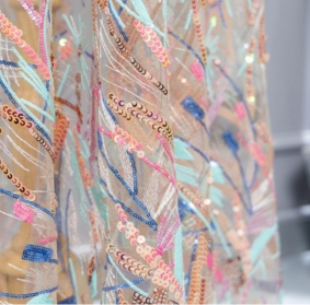 multi-colored sequin mesh fabric